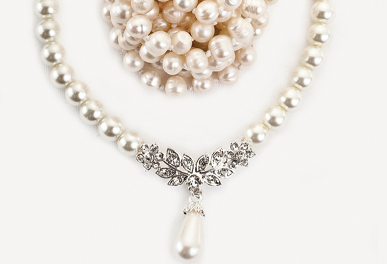 Collier de perles et diamants